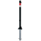 Barrier post | Black - Line |  60 mm | foldable, self-engaging lockto be fixed by plugs, | incl. base rosette, part-no. 470_60, approx. 400 mm below ground | with triangular locking mechanism acc. with DIN 3223